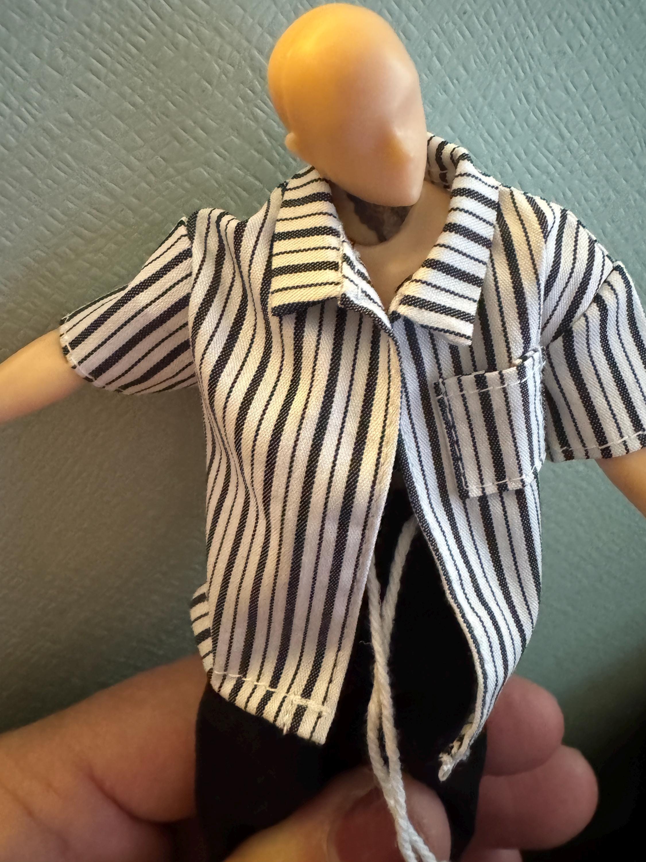 dollhouse miniature shirt, 1/12 men's work shirt for 6 inch figure