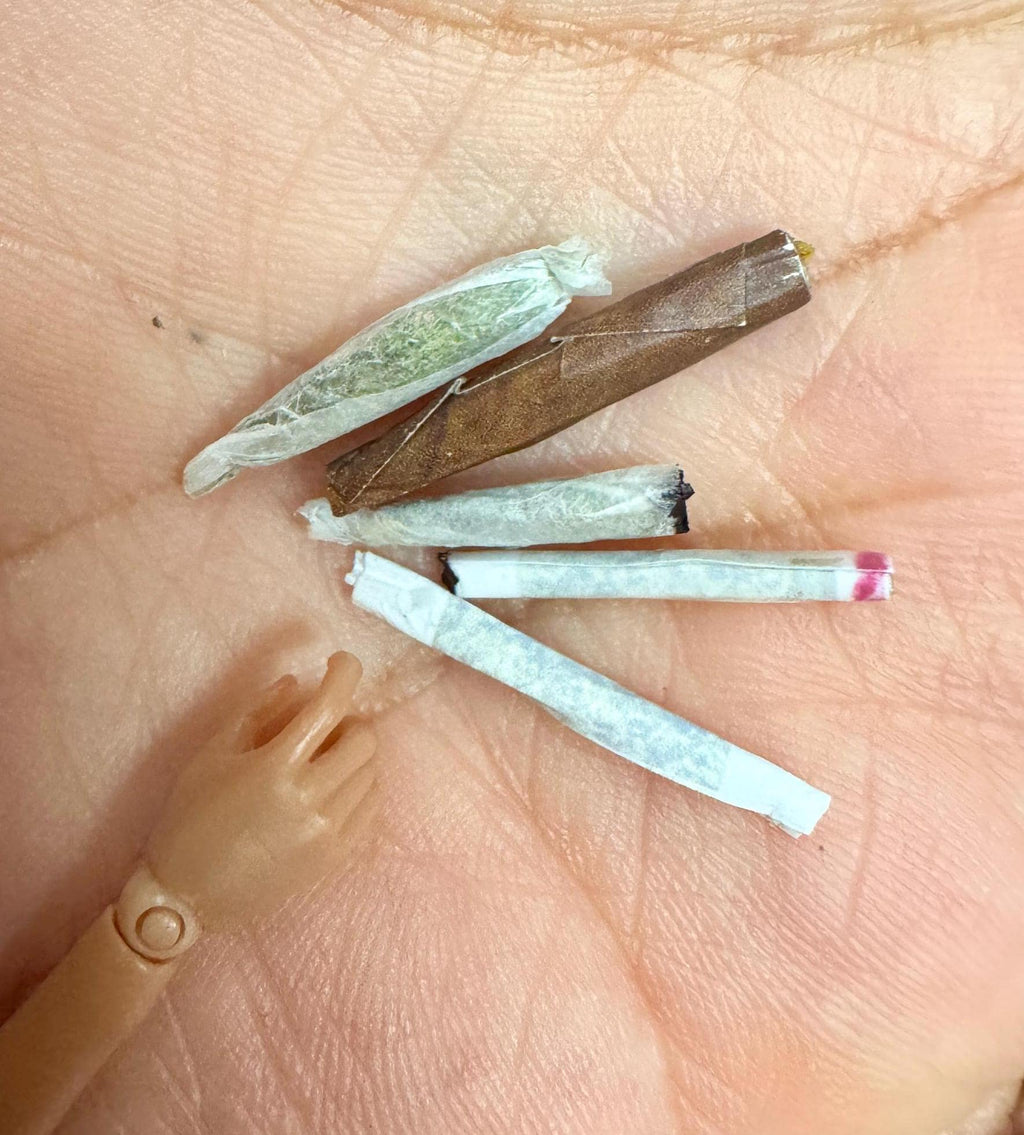 dollhouse miniature fake drugs, 1/12 scale fake weed joint humor