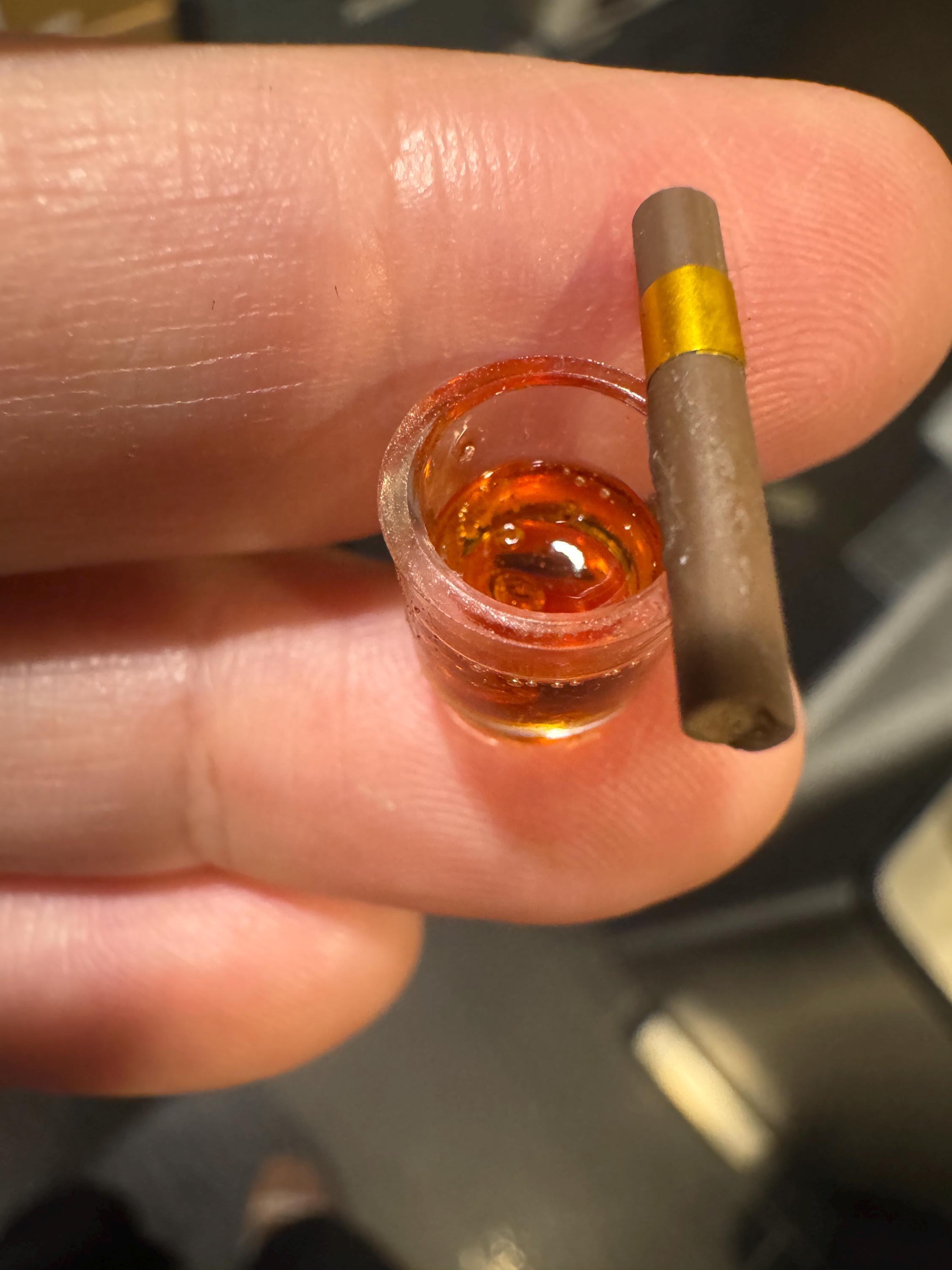 Dollhouse miniature cocktail drink, The Saprano, whiskey with cigar 1/12 dollhouse bar