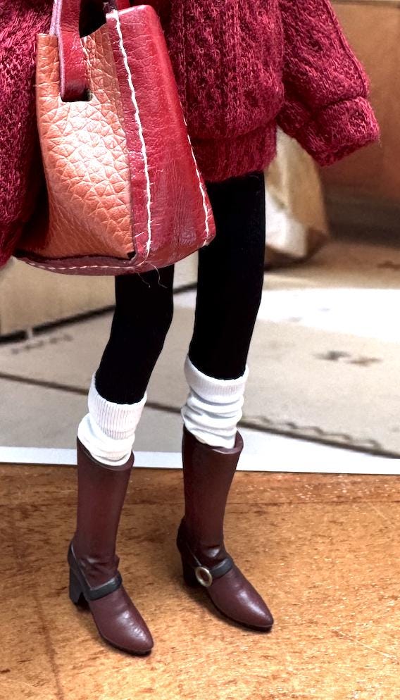 dollhouse miniature pants 1/12 leggings black and white leggings