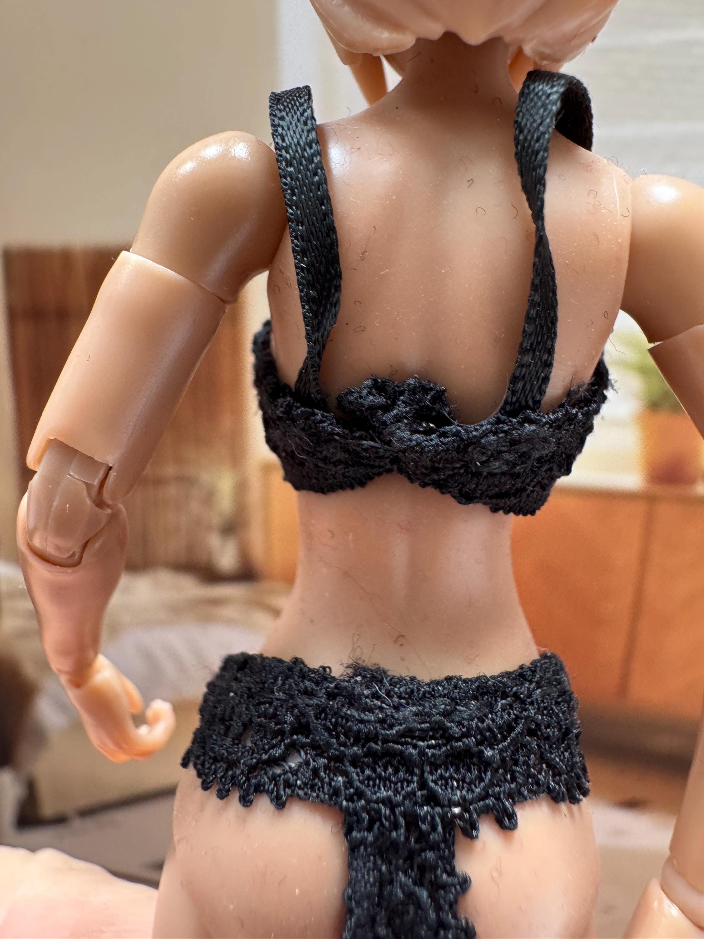 Dollhouse miniature lace bra and panty set, 1/12 clothing