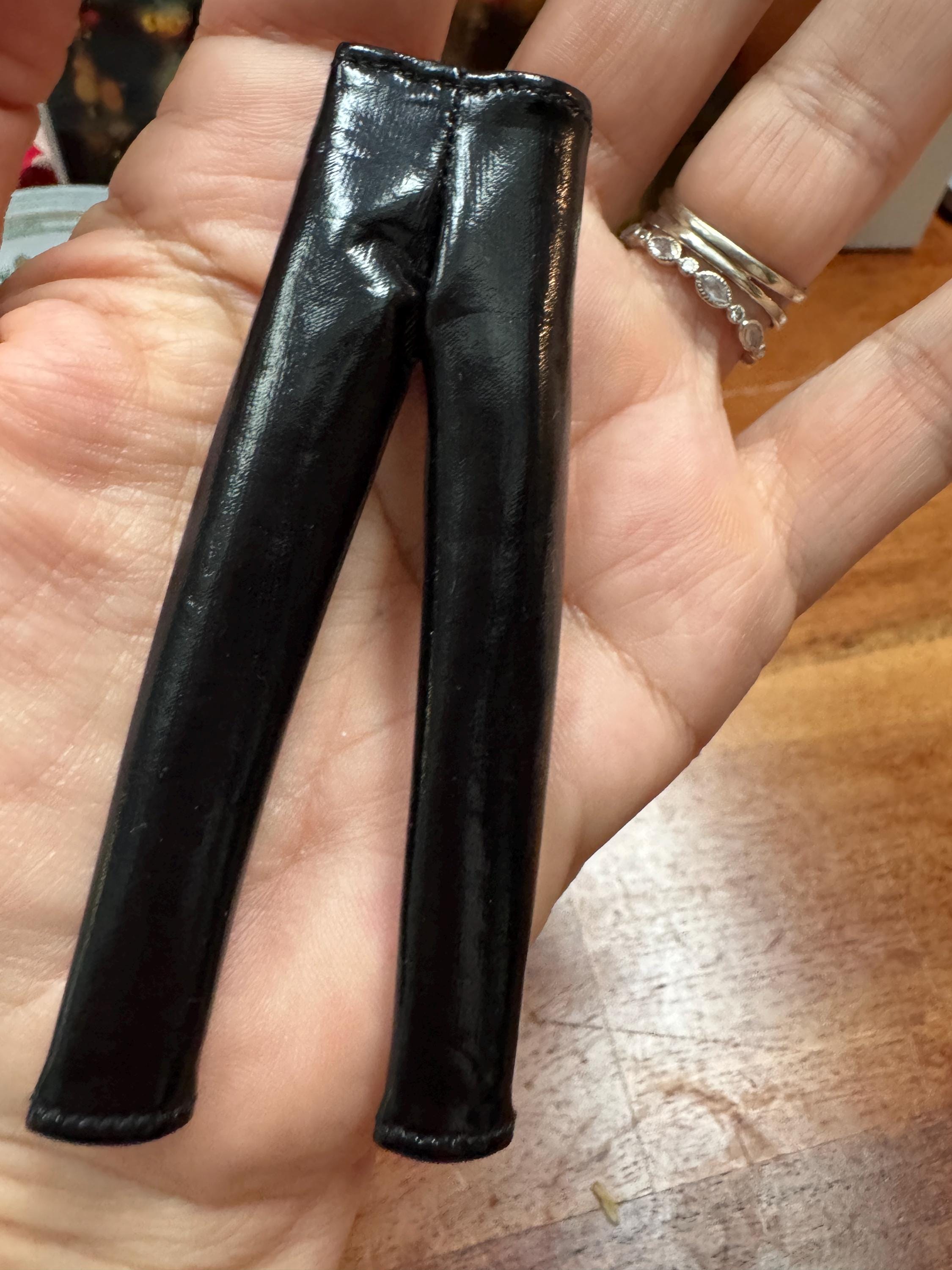 Dollhouse miniature leather pants 1/12 pants for 6 inch doll faux leather