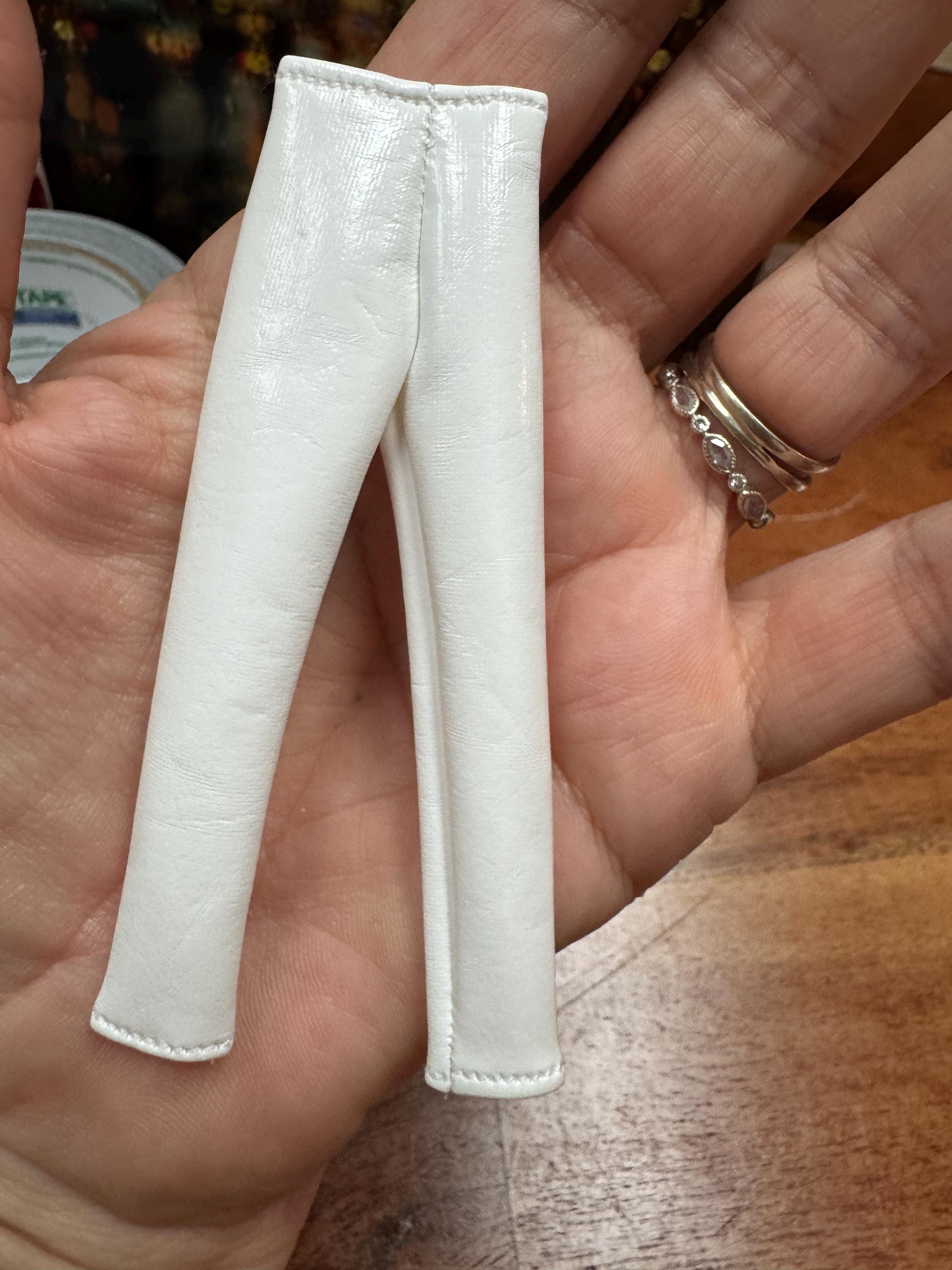 Dollhouse miniature leather pants 1/12 pants for 6 inch doll faux leather