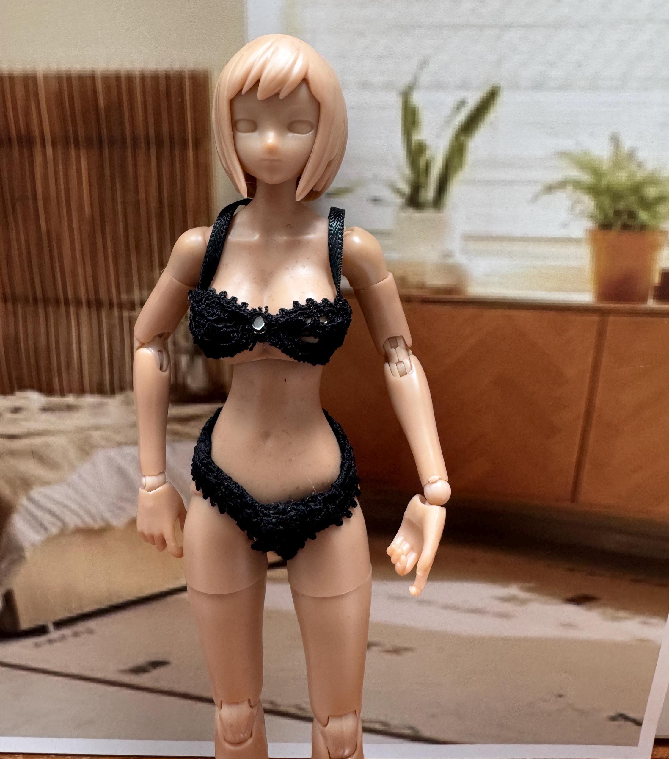 Dollhouse miniature lace bra and panty set, 1/12 clothing