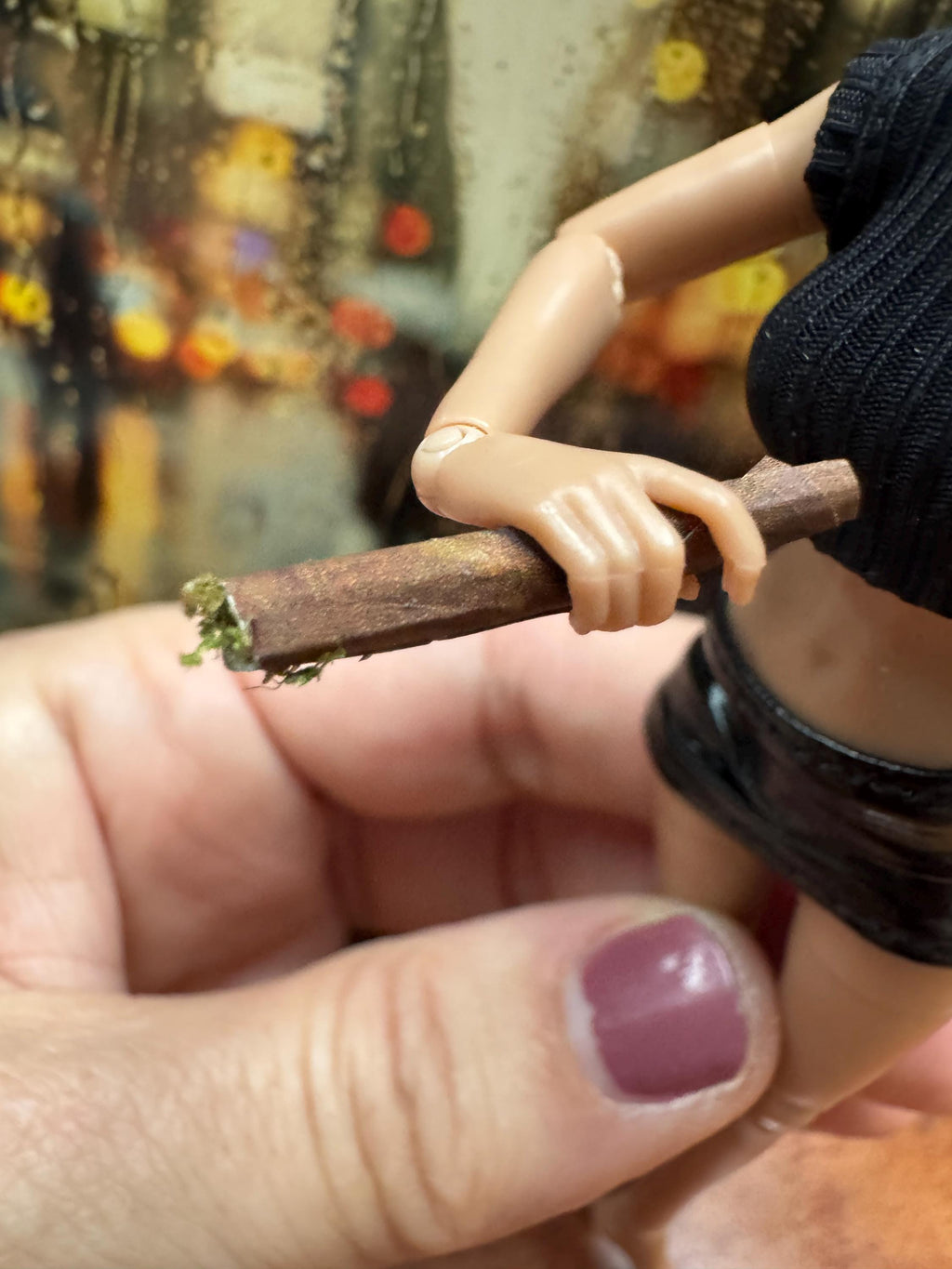 dollhouse miniature fake drugs, 1/12 scale fake weed joint humor