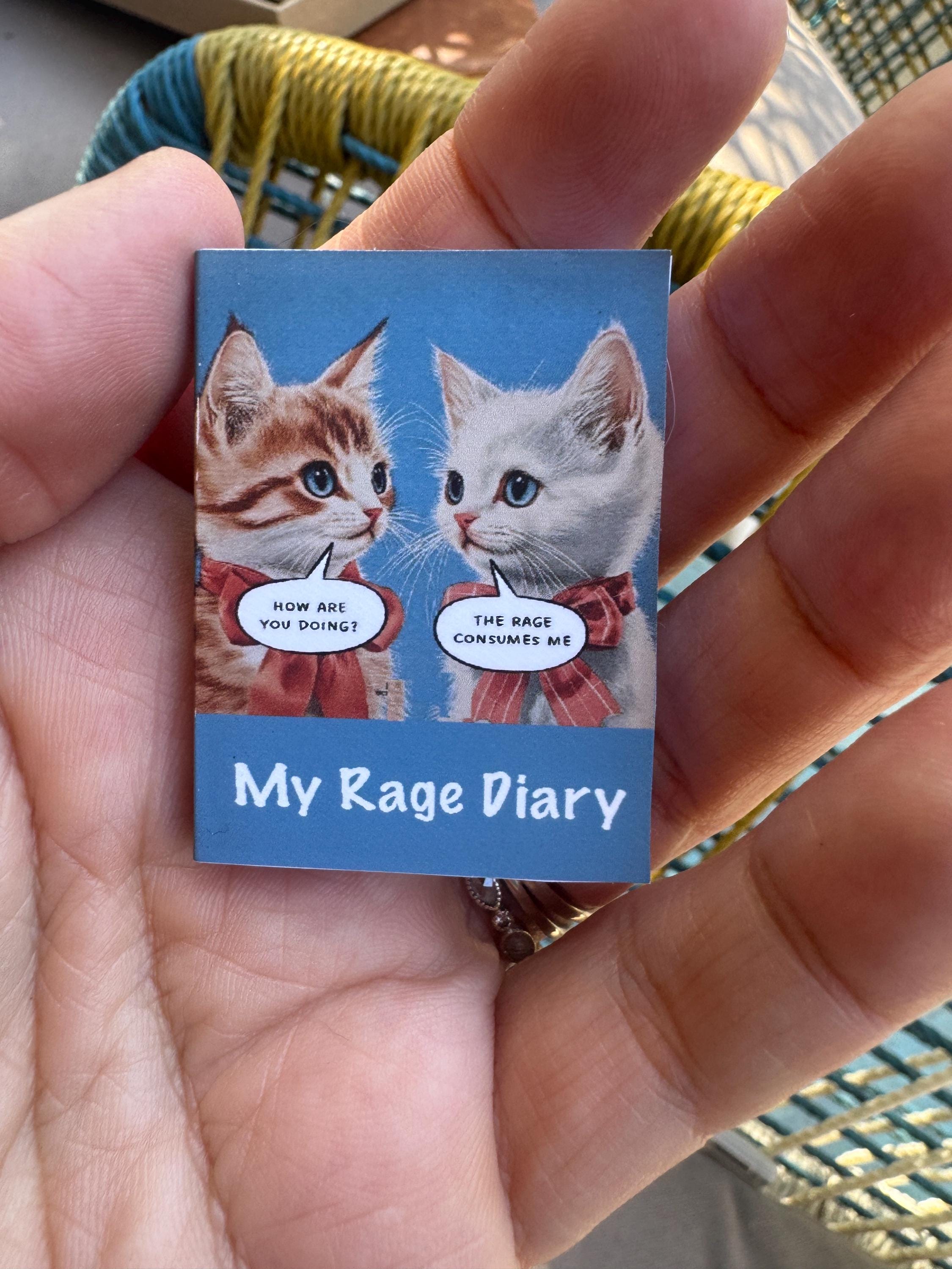 Dollhouse Miniature book, Cats, 1/12 scale dollhouse book, blank inside, 1/6 scale option