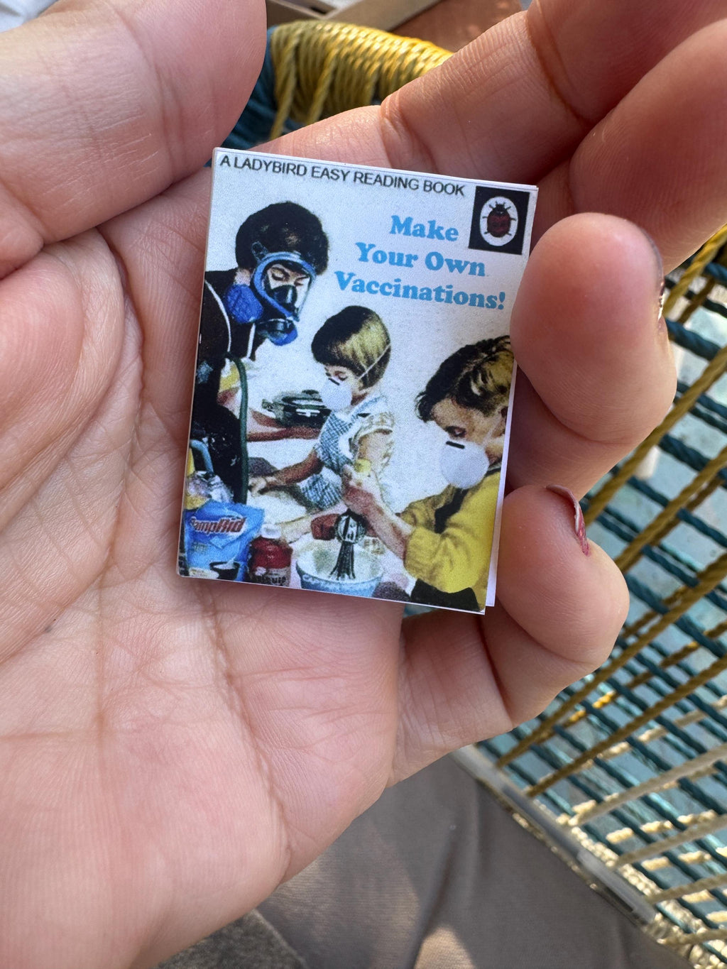 Dollhouse miniature book, Make Vaccinations! 1/12 book dollhouse library and 1/6 scale