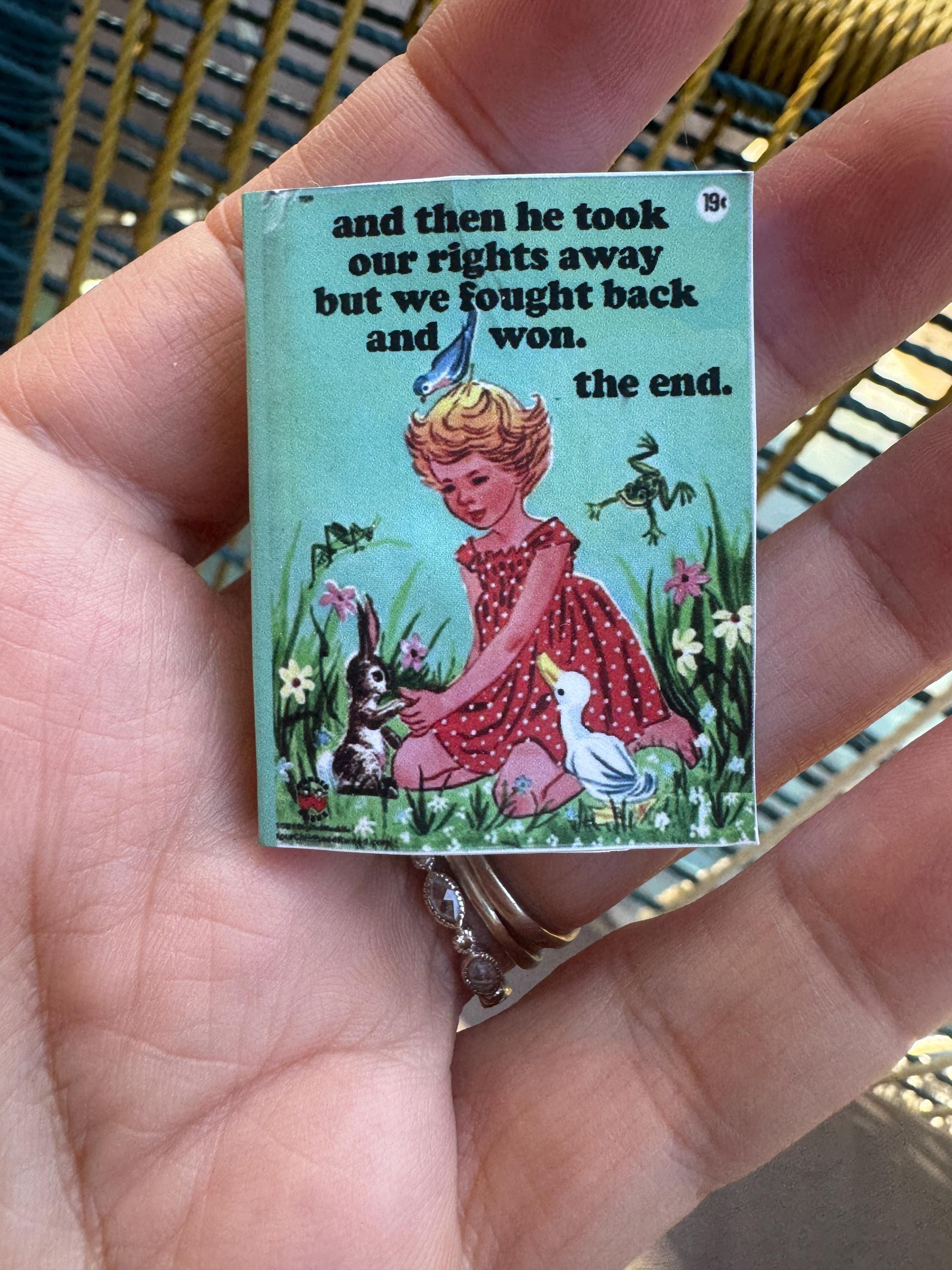 Dollhouse Miniature book, The End! dollhouse miniature book 1/12 books 1/6 scale books 1/12 bookcase hands off protest dump trump funny sarcastic political gifts turd