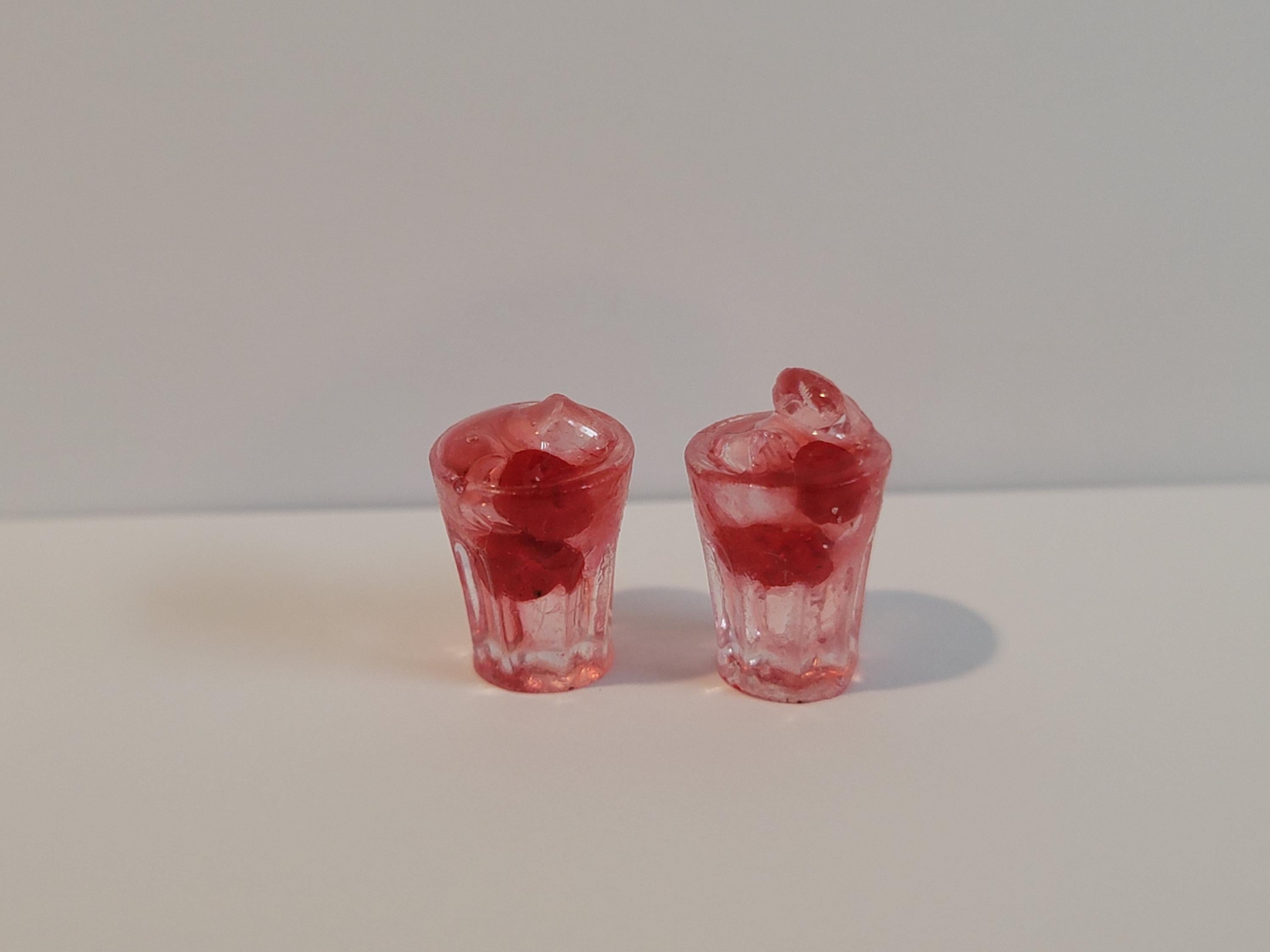 dollhouse miniature drink, Shirley Temple 1/12 scale dollhouse cocktail