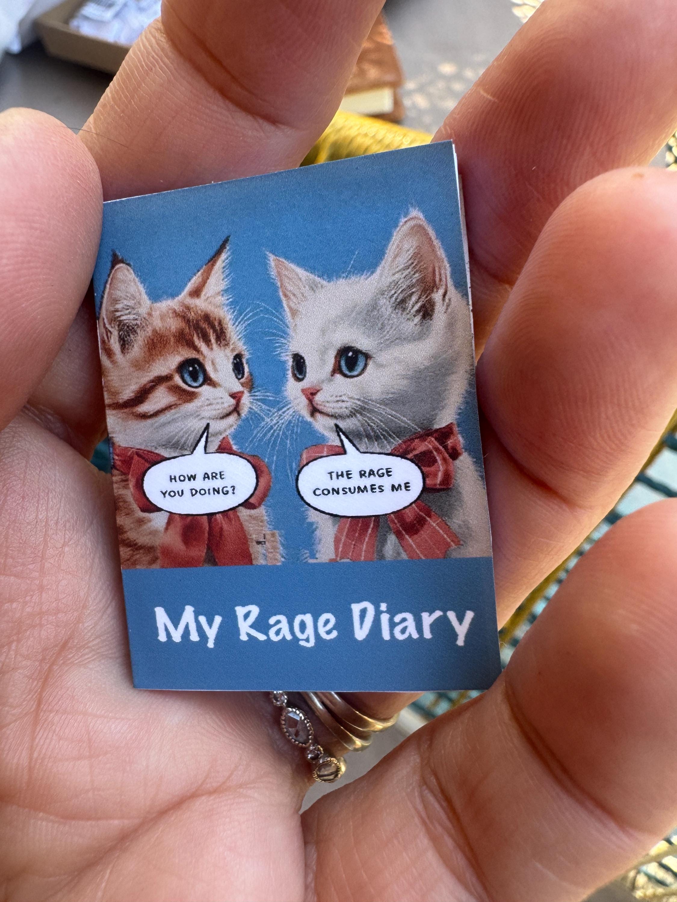 Dollhouse Miniature book, Cats, 1/12 scale dollhouse book, blank inside, 1/6 scale option