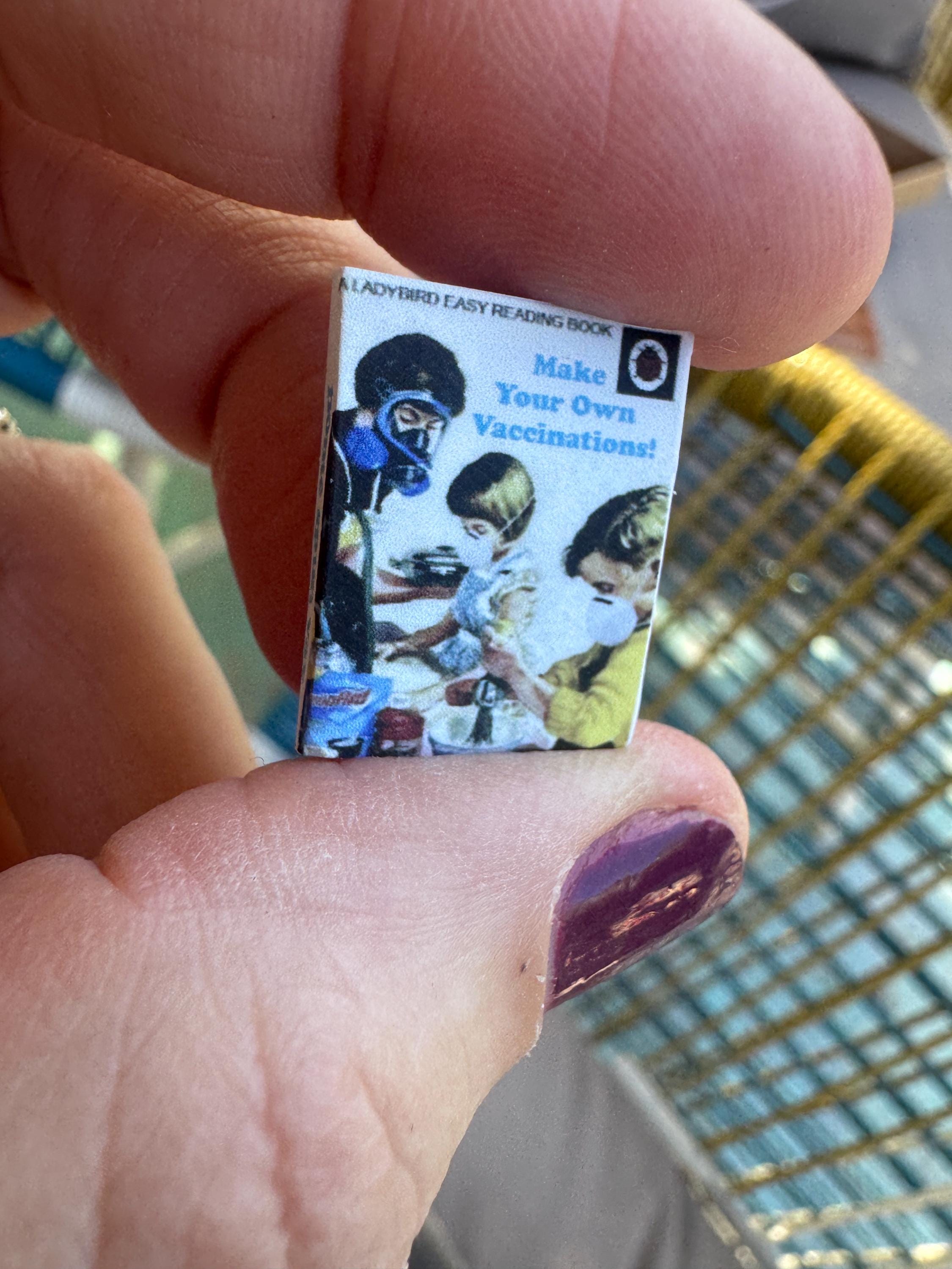 Dollhouse miniature book, Make Vaccinations! 1/12 book dollhouse library and 1/6 scale