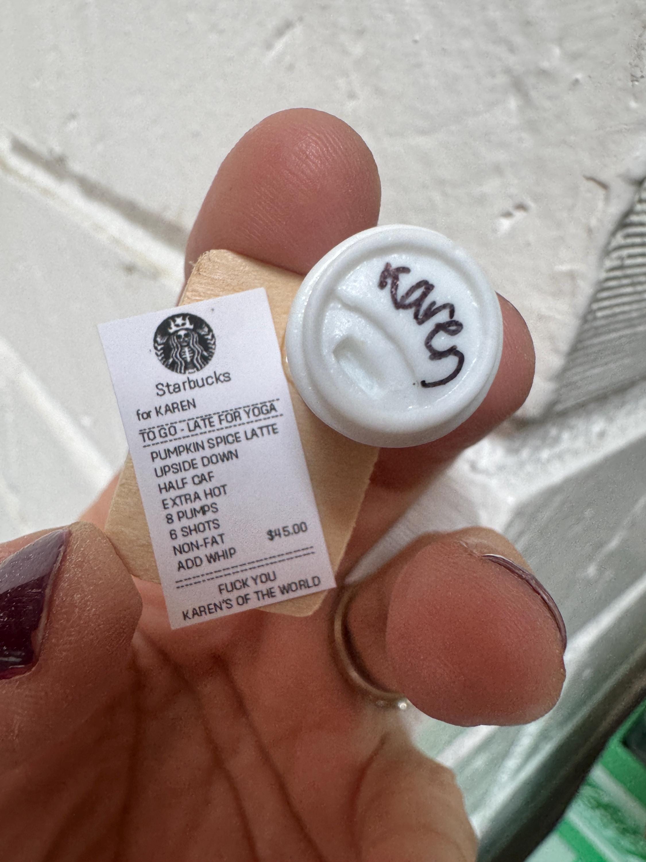 Dollhouse coffee drink 1/6 scale or 1/12 scale Starbucks by KAREN