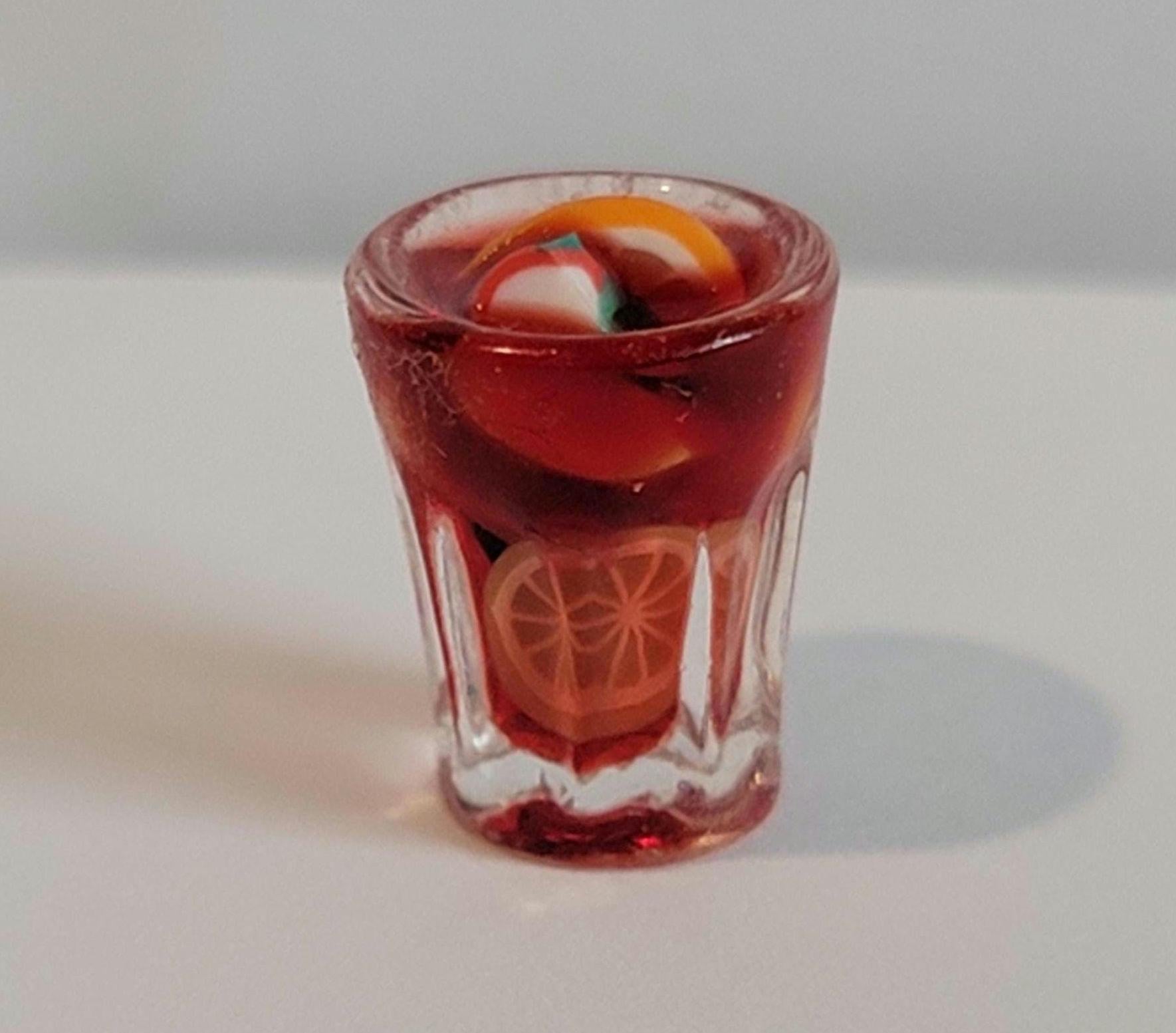 Dollhouse miniature wine bottle, SANGRIA, 1/12 cocktail 1/12 dollhouse kitchen and bar decor