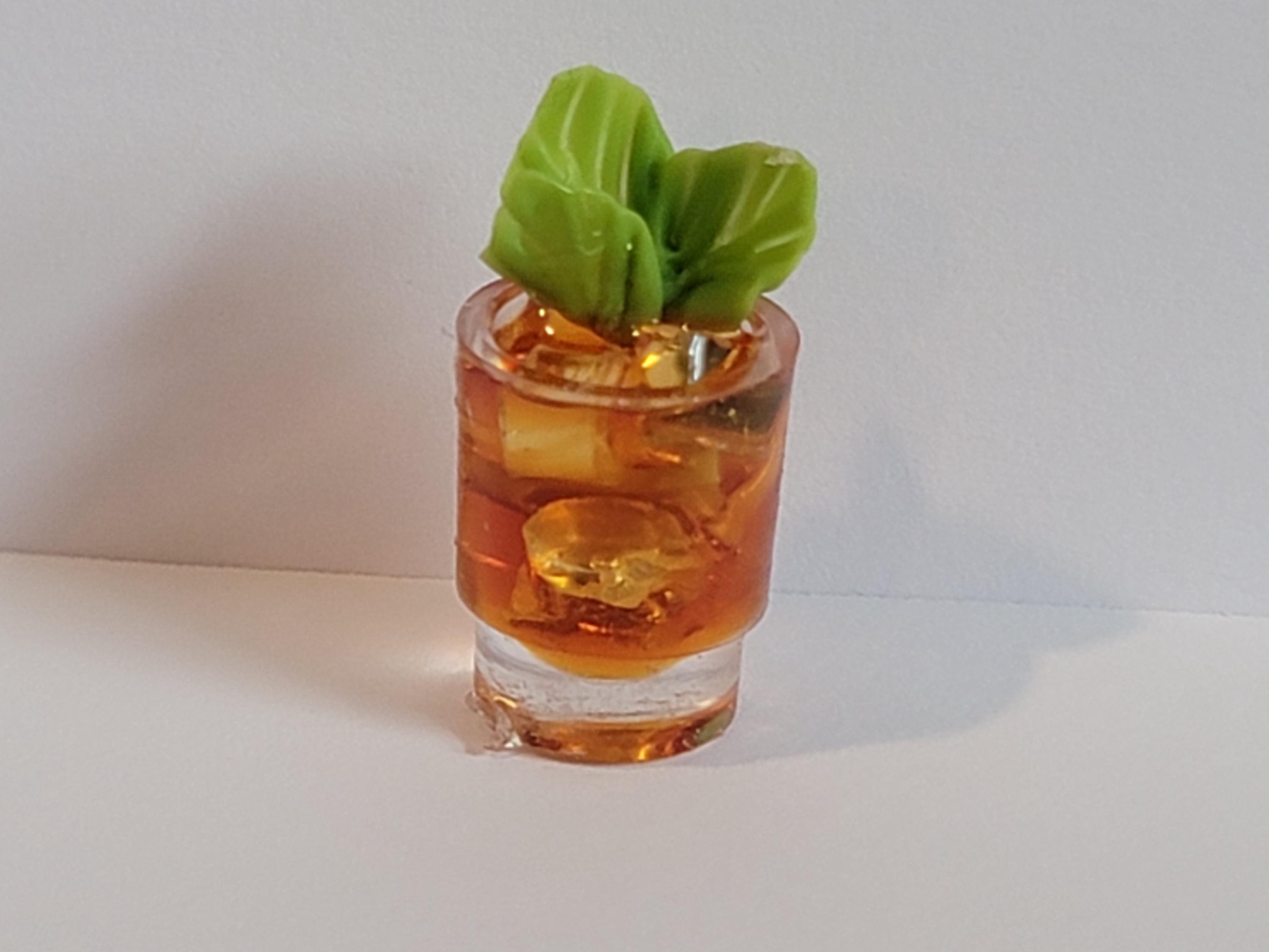 dollhouse miniature cocktail, Mint Julep,  1/12 scale drinks for bar