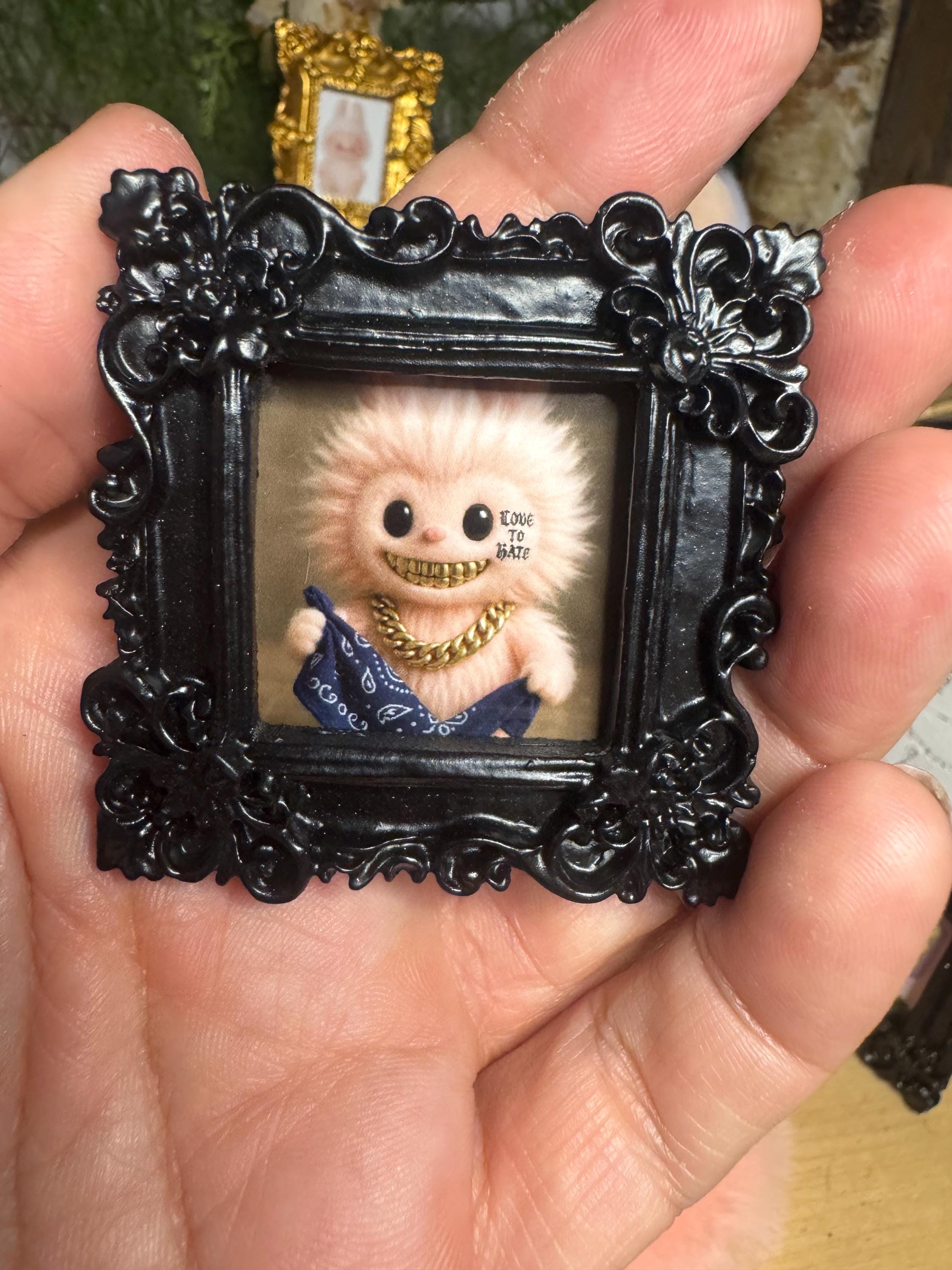 Labubu photo in picture frame 1/6 scale