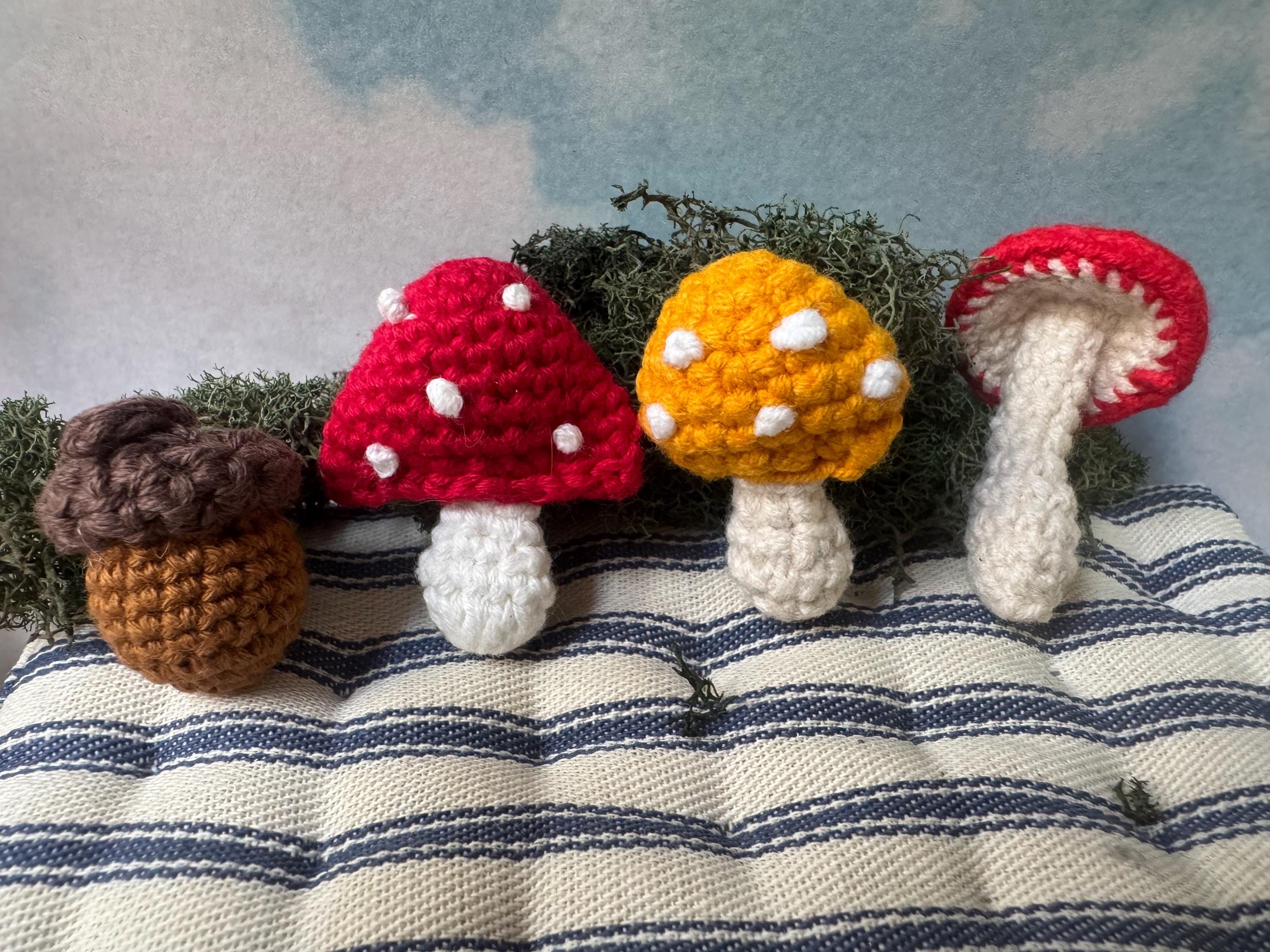 dollhouse miniature pillows for knitted crochet frog, Blythe, and 1/12 or 1/6 doll bedroom accessory pillow, magic mushroom acorn dollhouse decor