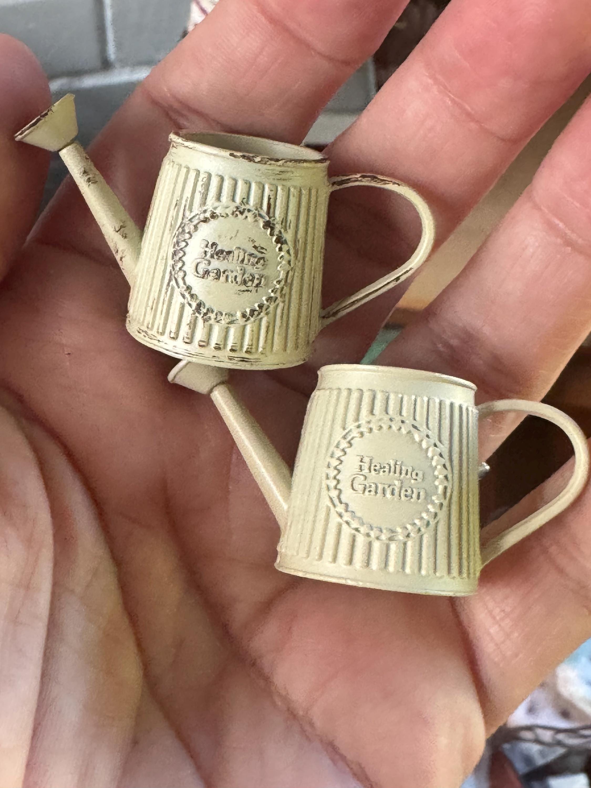 Dollhouse miniature watering can, 1/12 garden decor shabby chic garden