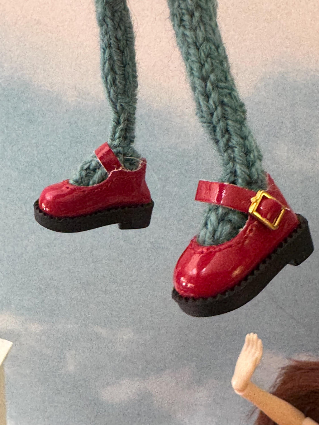 Miniature leather shoes for Blythe,  1/6 scale doll shoes, leather shoes for knitted frog, crochet frog accessory