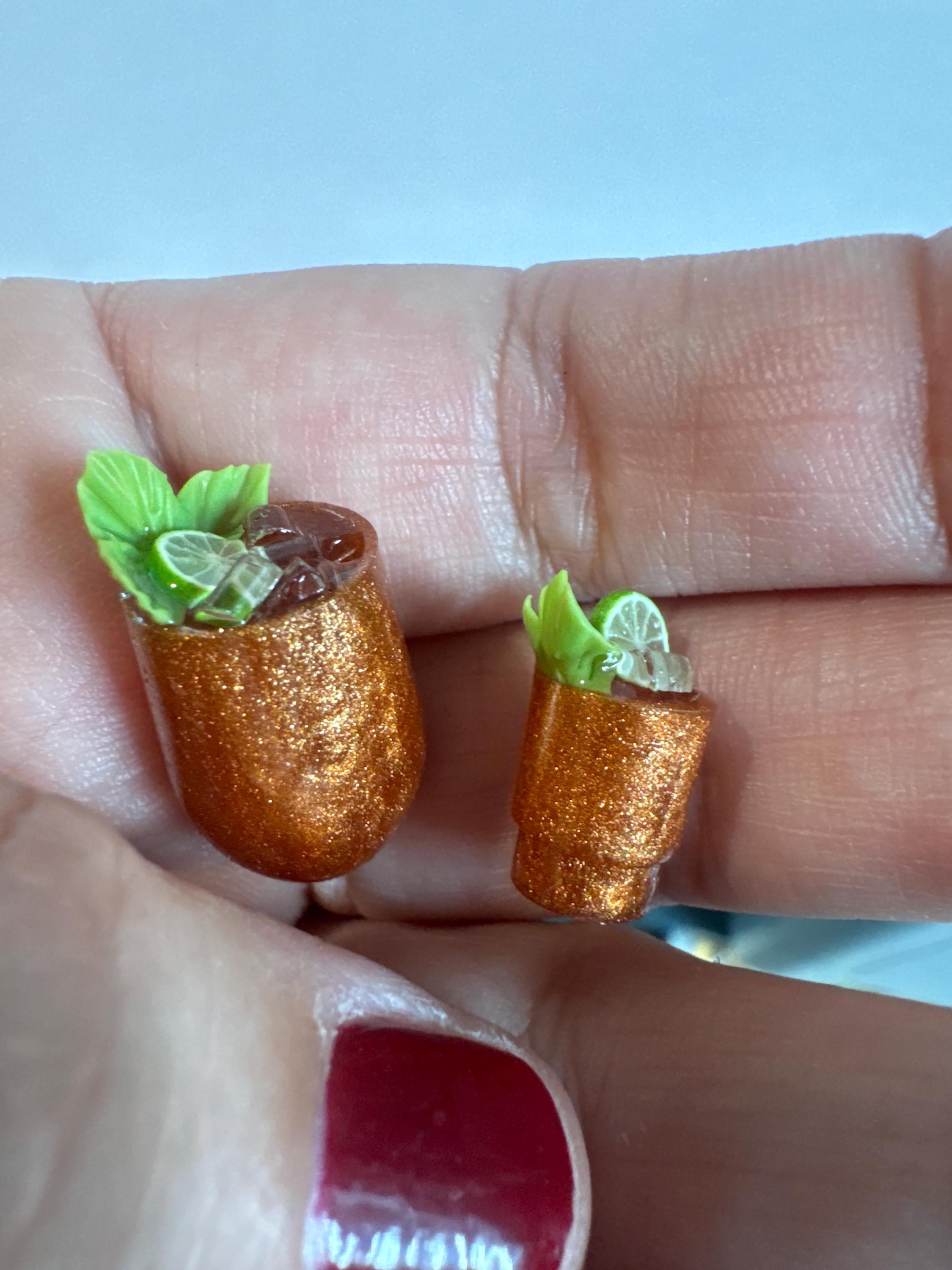 dollhouse miniature drink, Moscow Mule,  1/12 and 1/6 scale cocktail