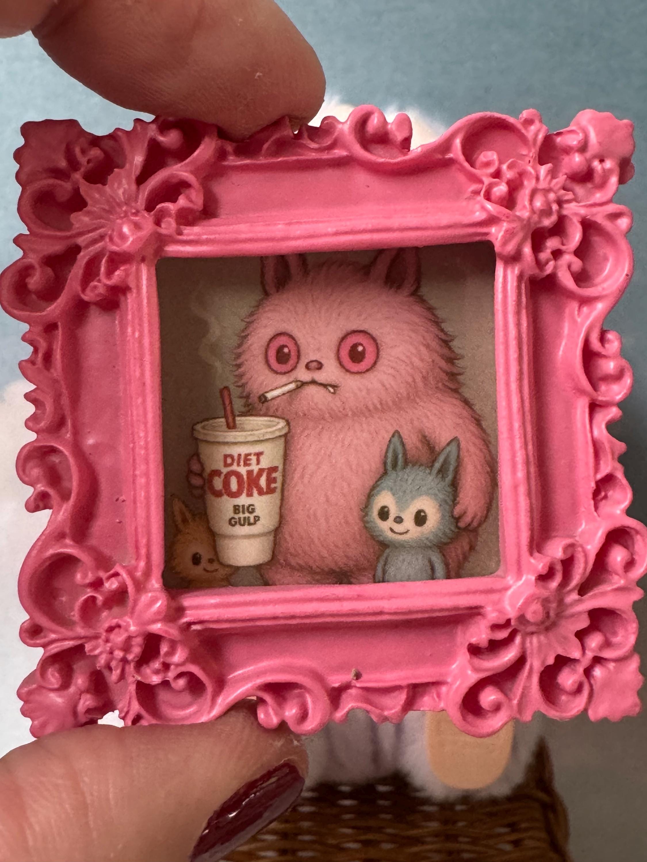 Labubu photo in picture frame 1/6 scale
