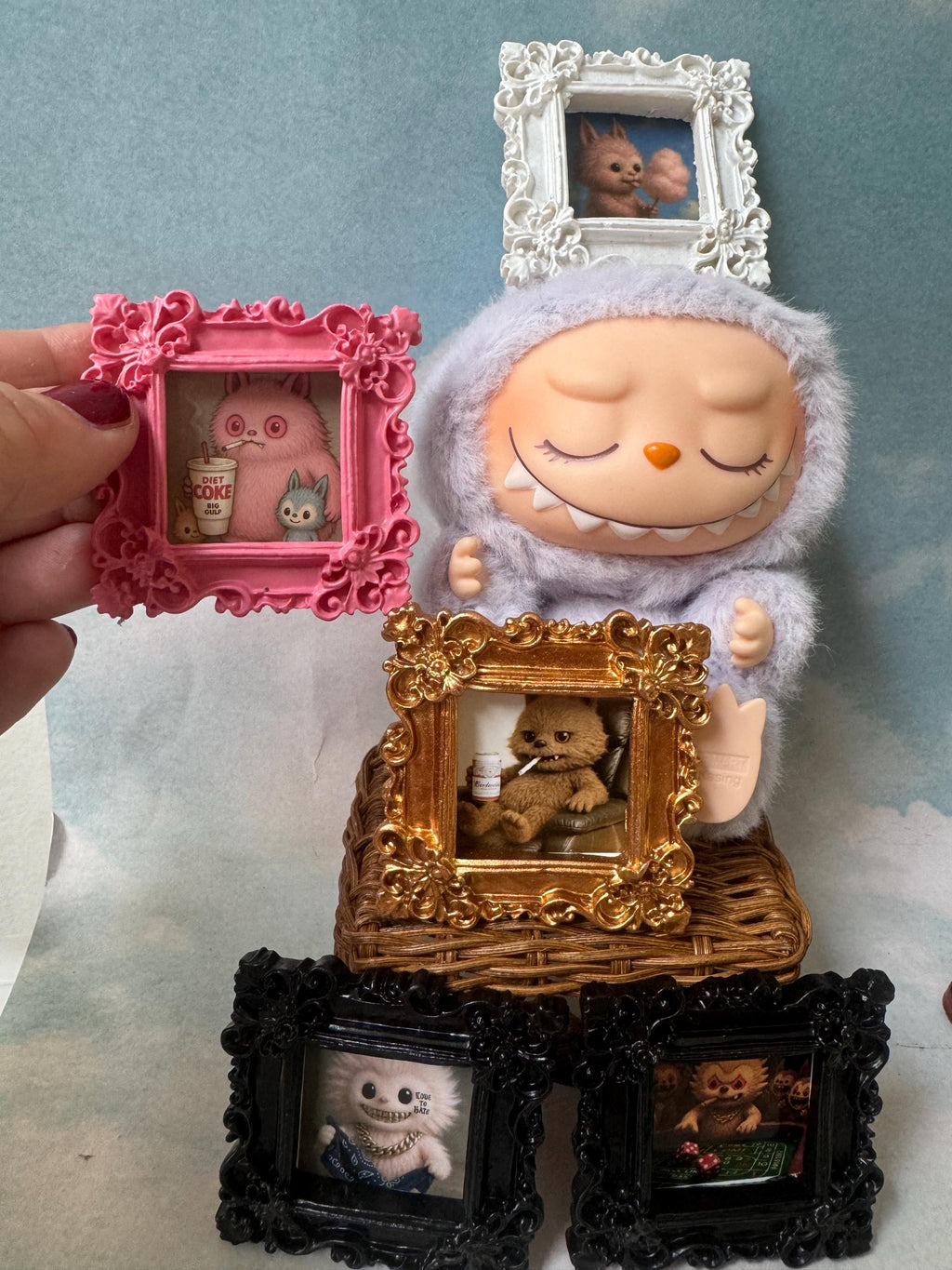 Labubu photo in picture frame 1/6 scale