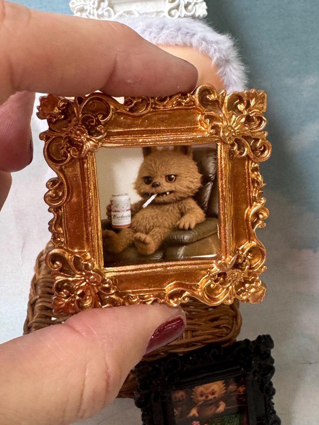 Labubu photo in picture frame 1/6 scale