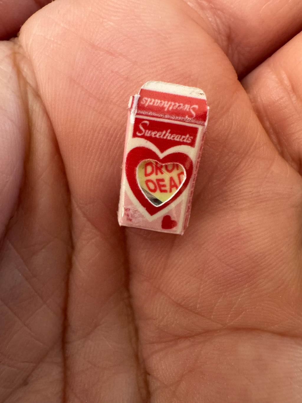 Dollhouse miniature Valentines Day candy hearts, ANTI VALENTINE'S DAY, 1/12 scale 1/6 scale