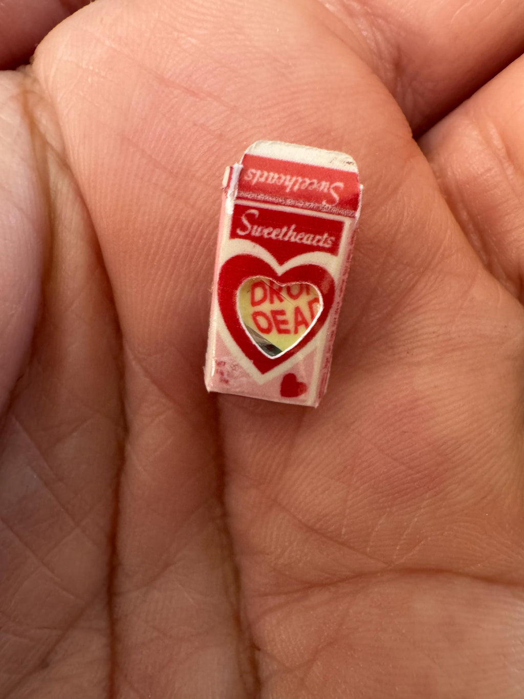 Dollhouse miniature Valentines Day candy hearts, ANTI VALENTINE'S DAY, 1/12 scale 1/6 scale